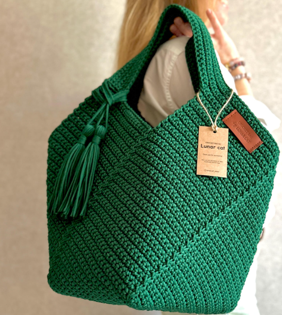 Beginner Crochet Bag PDF – Step-by-Step Tote Pattern with Photos
