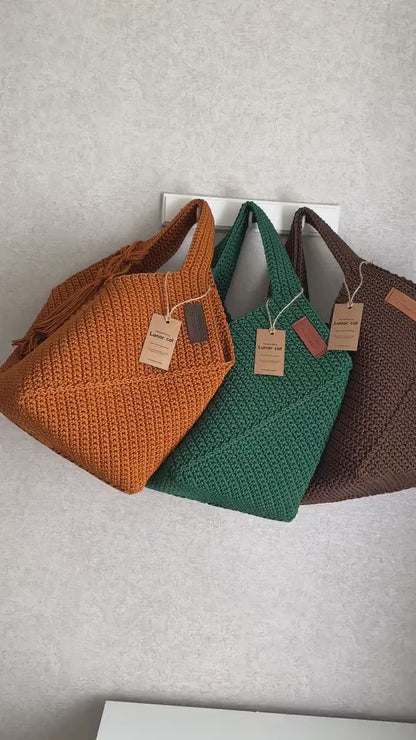 Beginner Crochet Bag PDF – Step-by-Step Tote Pattern with Photos